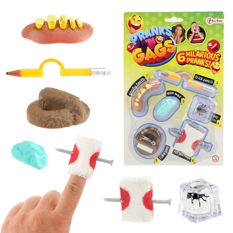 Toi Toys PRANKS N GAGS Fopartikelen -6stuks Op Kaart