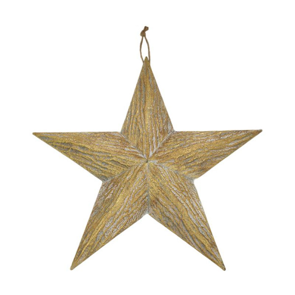 Ster metaal met hanger 78.5x75x9cm goud