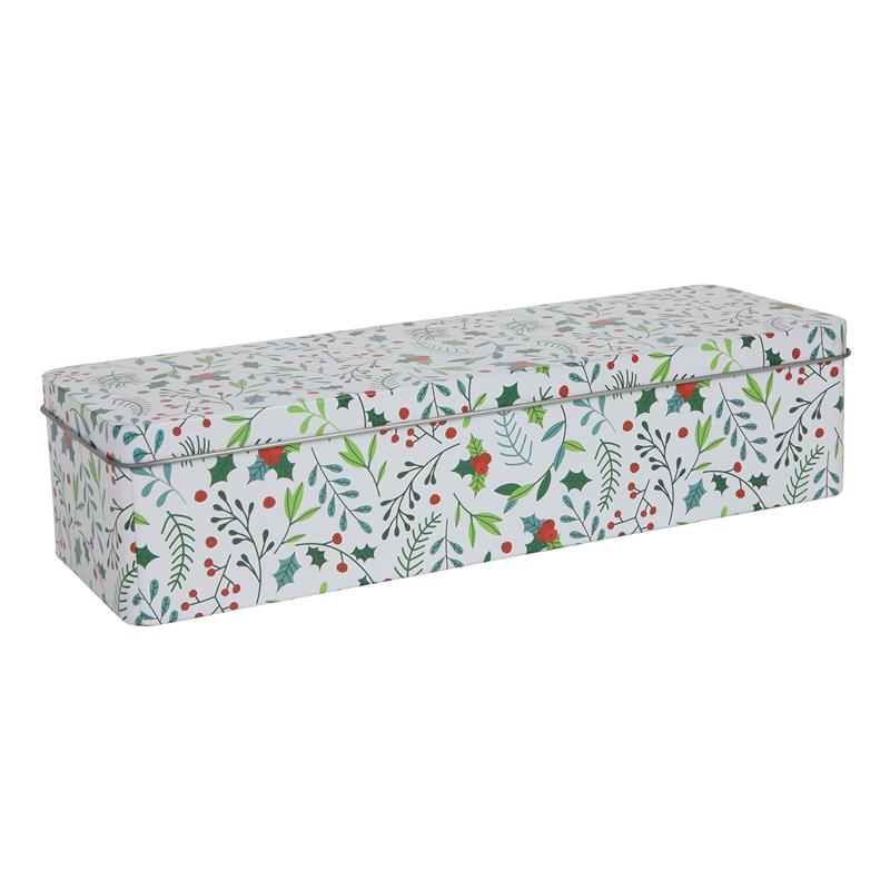 Cakeblik Kerst berry Print, Rechthoekig 29.1x10x6.9cm