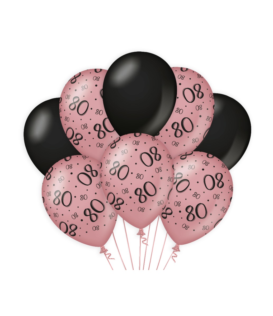 Paperdreams Decoration Balloons Roze/zwart - 80 Verpakking A 8 Stuks