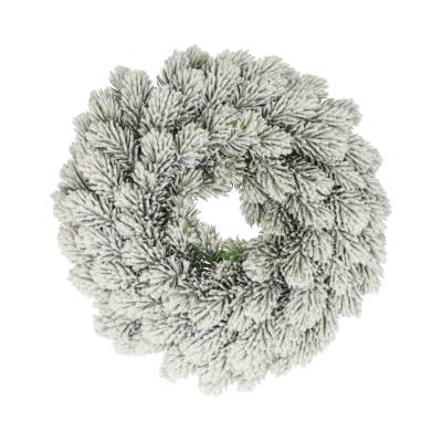 Wreath Nobilis Snow H7D28 Green And White