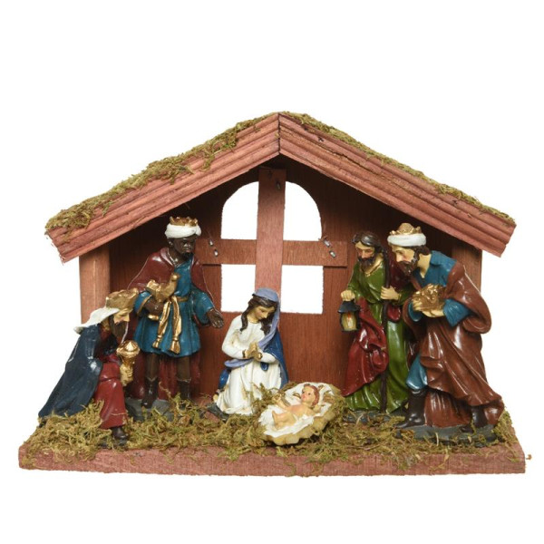 Kerststal mdf 10x20x14cm