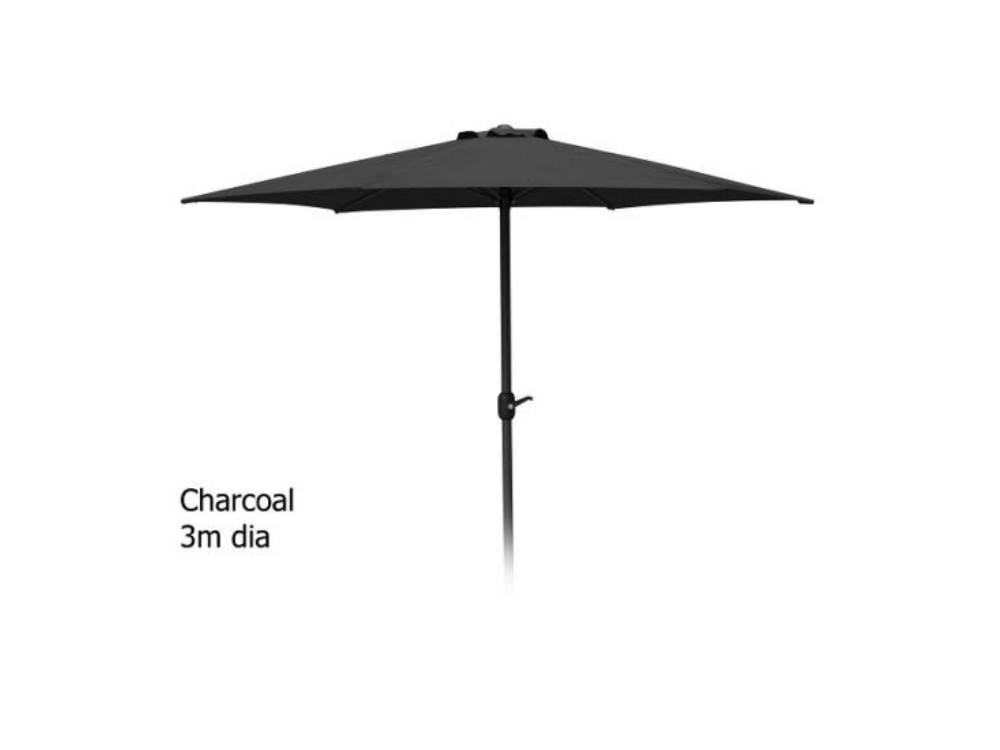 Parasol Ø300cm Met Draaimechanisme Donkergrijs