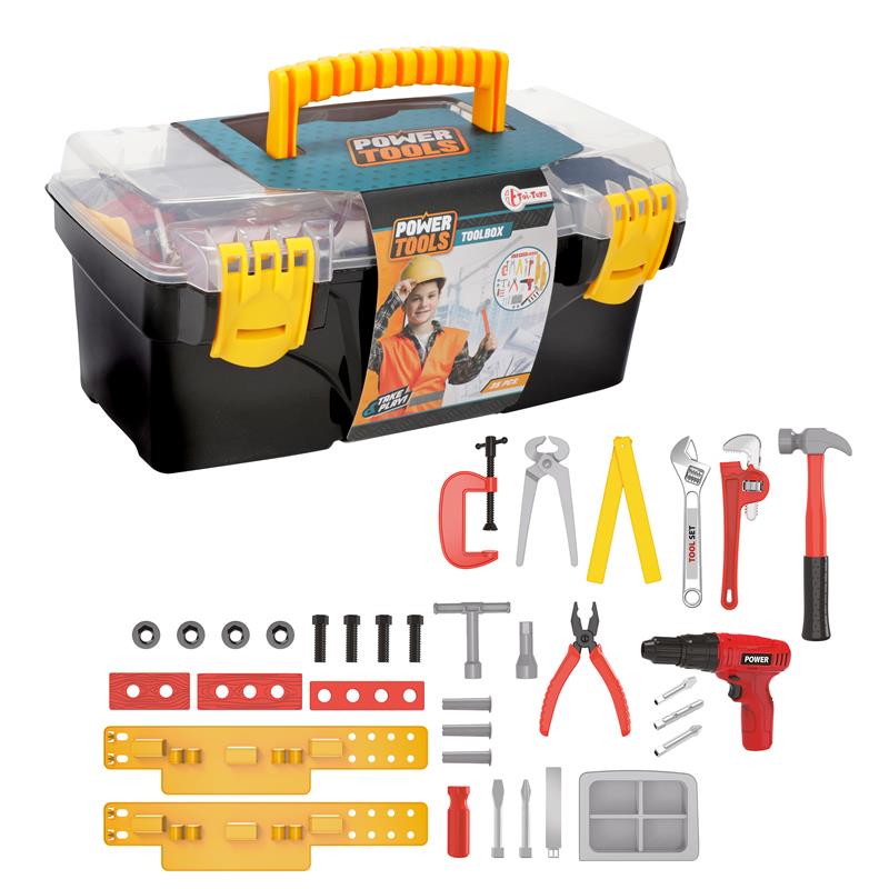 Toi Toys Power Tools Gereedschap In Gereedschapskist 35-delig