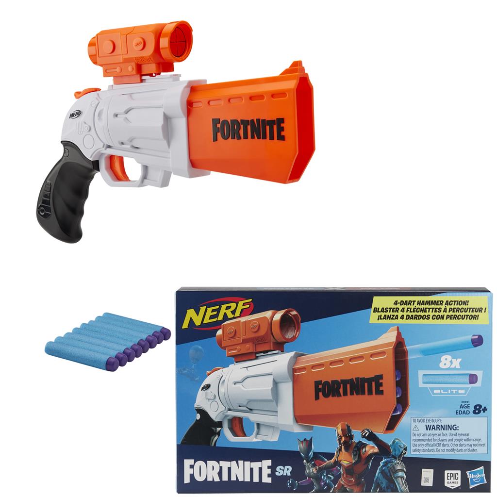 NERF blaster Fortnite SR 35,6 cm wit-oranje 9 delig