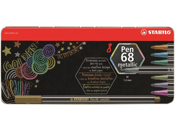 STABILO Pen 68 metallic etui 8 kleuren