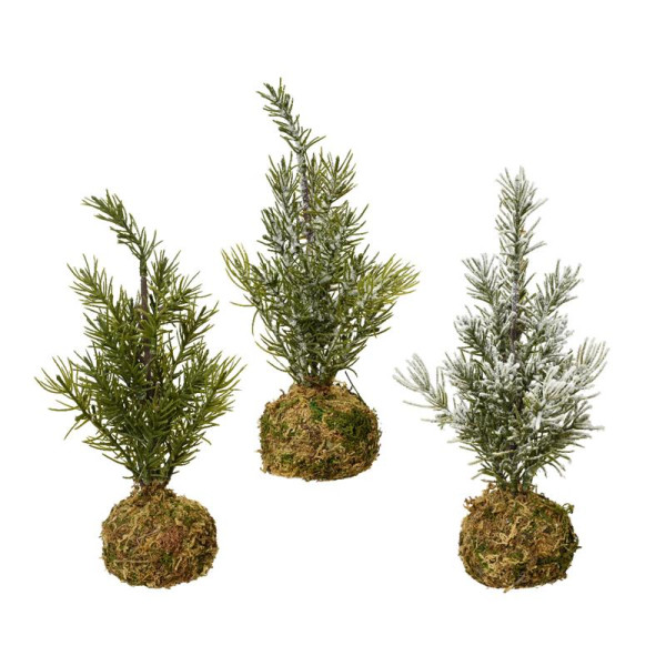 Kerstboom mini op mosbol H23cm