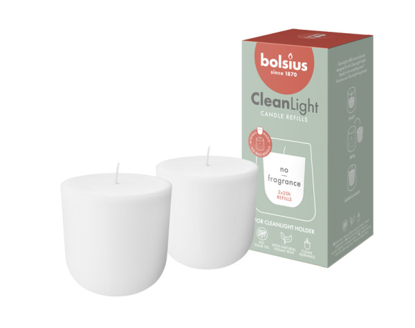 Bolsius Navulling Clean Light Zero 2 st.