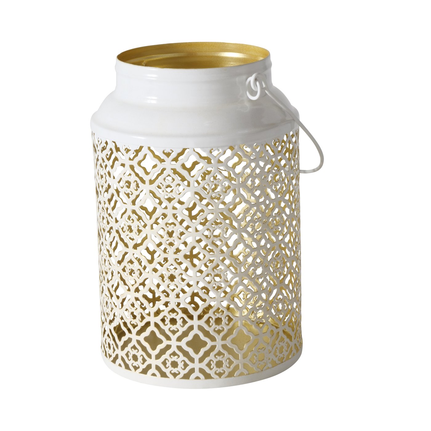 Boltze Home Windlicht Venus 17x15x23cm IJzer Wit/goud