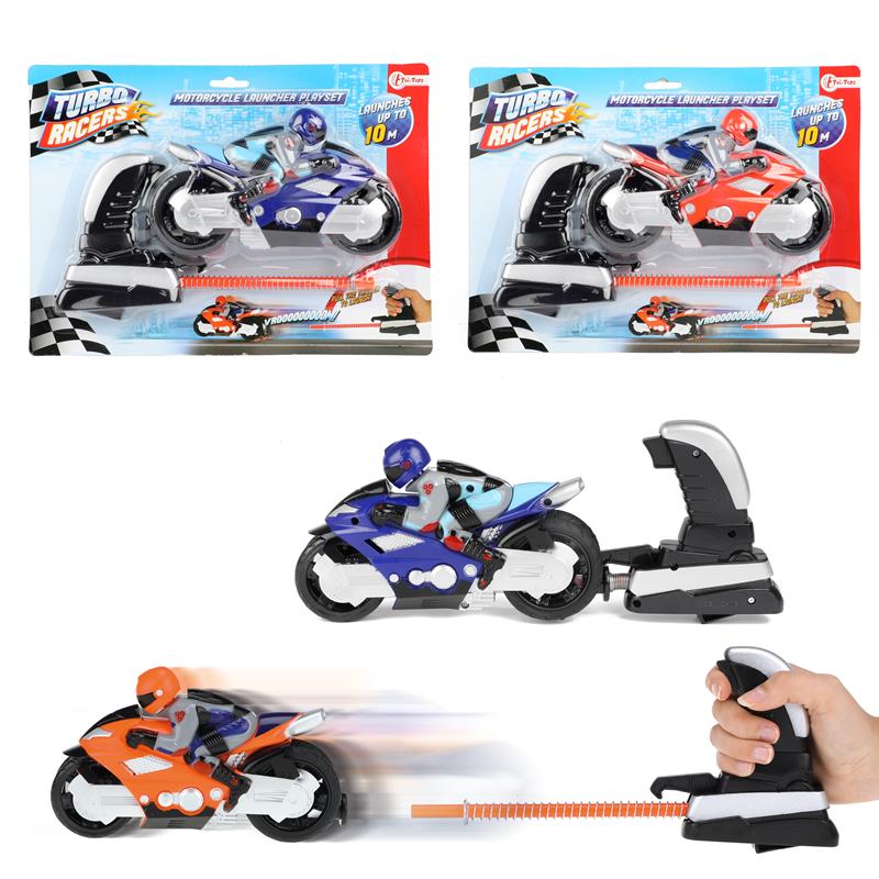 Toi Toys afschietmotor met rijder 12 cm