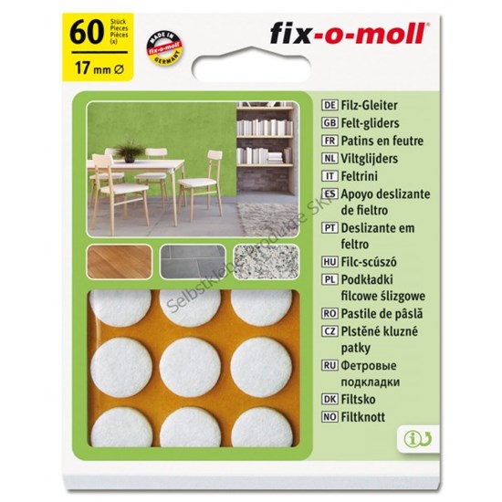 Fix-o-moll vilt 17mm zelklevend wit