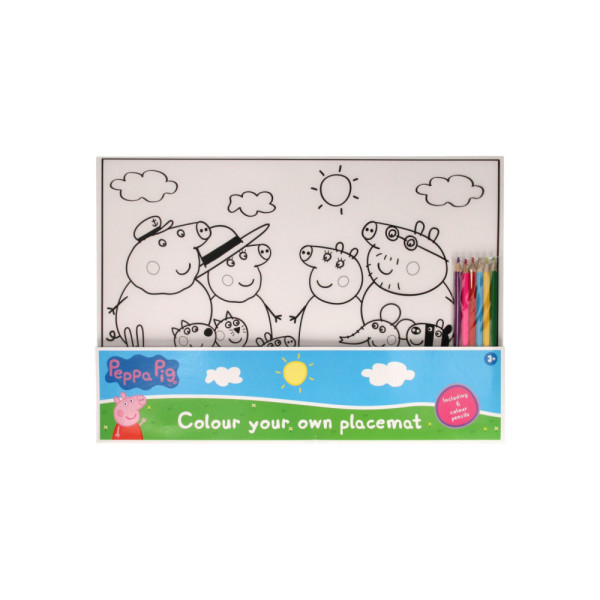 Placemat om in te kleuren Peppa Pig