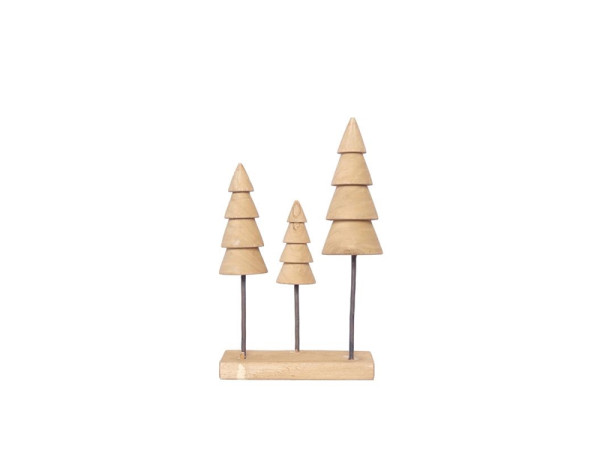 Kerstboom hout 33cm 3-delig op voet