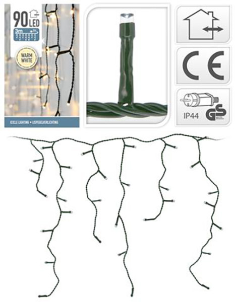 Ijspegelverlichting 90LED Warmwit