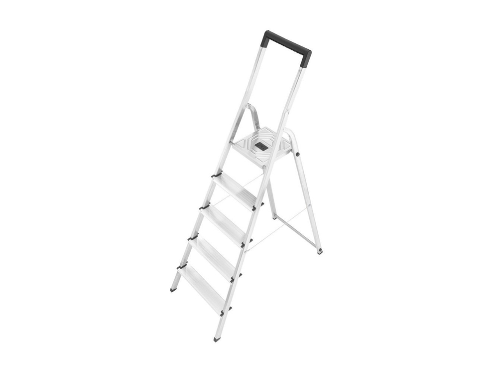 Hailo L40 Huishoud Trap 5-treeds Aluminium (4 Treden+bordes)