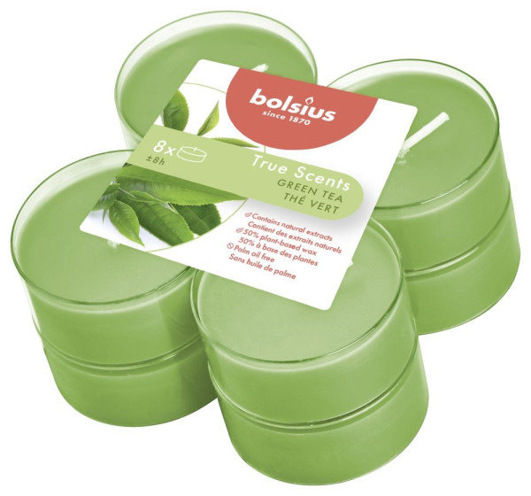 Bolsius maxitheelichten 8st Green Tea