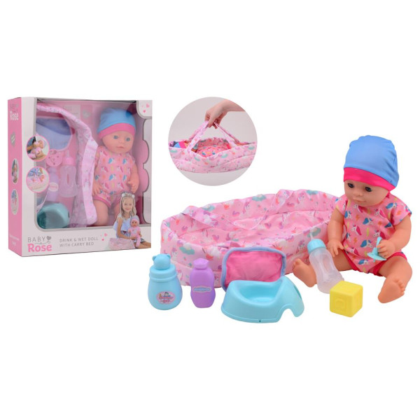 John Toy Baby Rose drink + plaspop 35cm