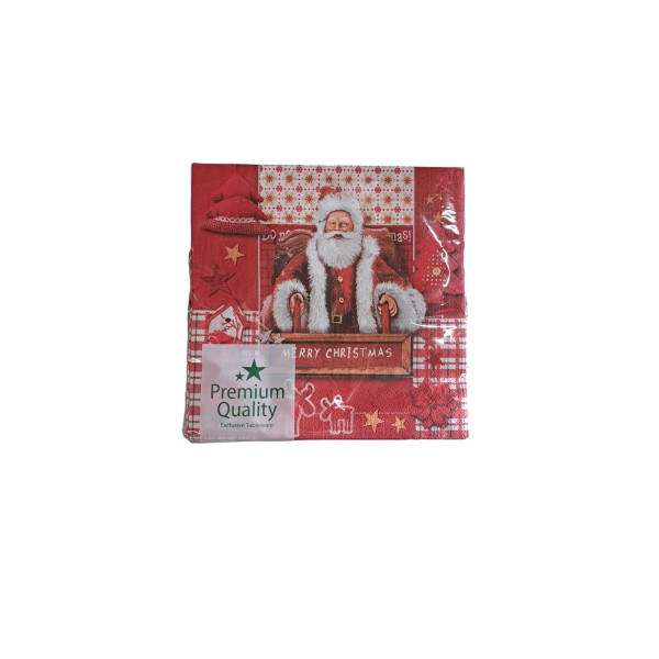 Servetten Santa on the move 33cm