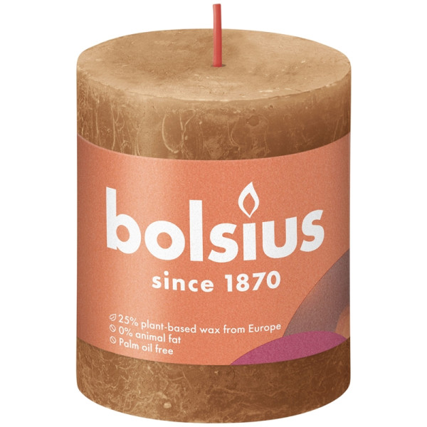 Bolsius Rustiek stompkaars 80/68 Bruin