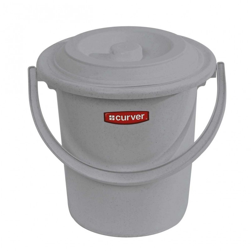 Curver toiletemmer+ deksel graniet 10ltr