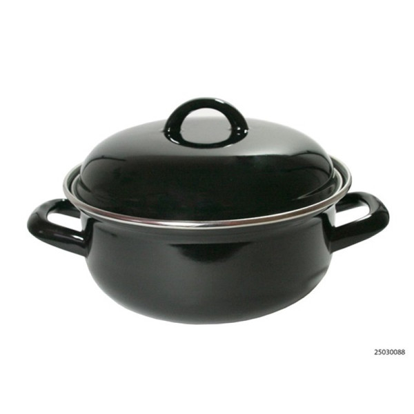 Braadpan emaille zwart 26cm 5,5 L