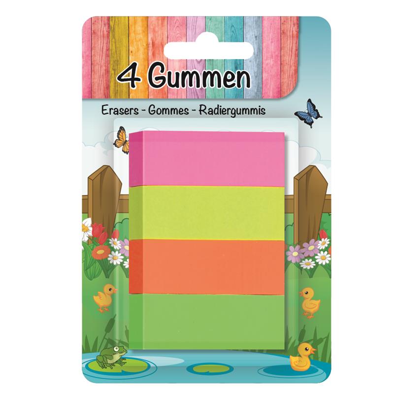 Dutch Crafts Gummen Neon 4 Stuks 6x2x0,8cm