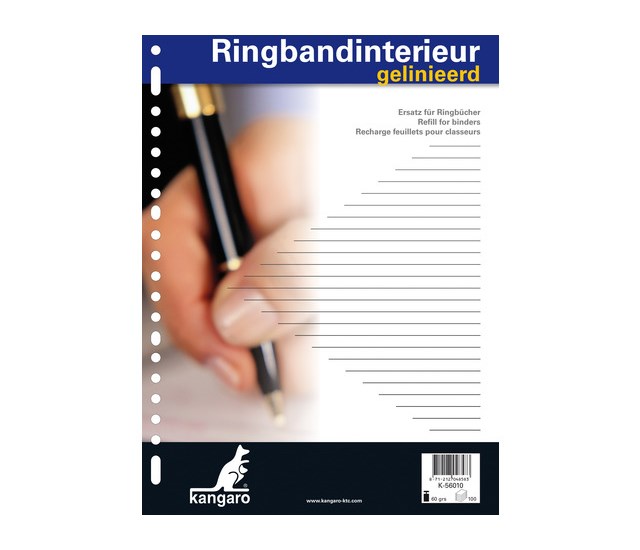 Ringbandinterieur 23r. Gelinieerd