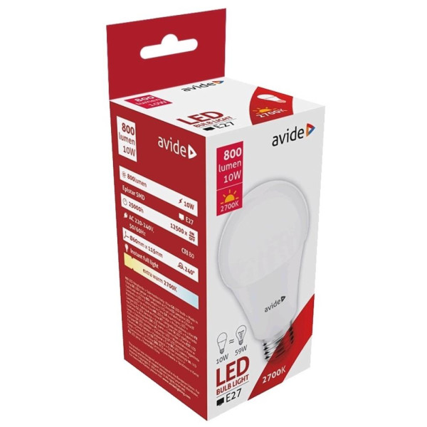 Avide LED lamp E27 10W 2700K EW 800lm