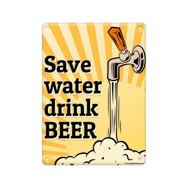 Tekstbord metaal - Save water