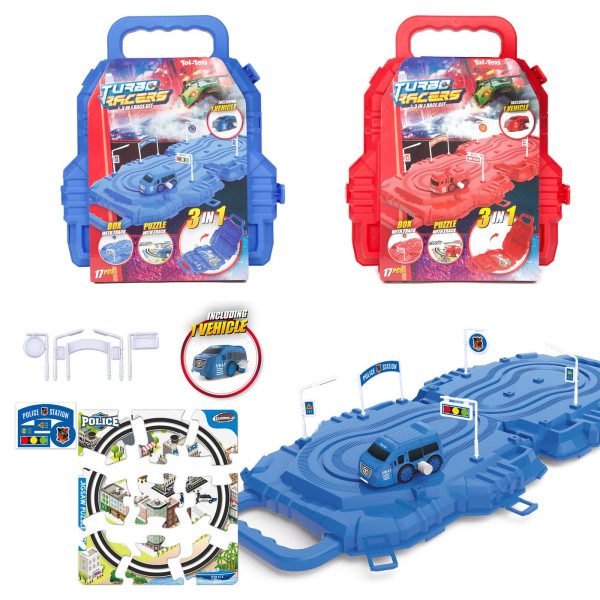 Toi Toys TURBO RACERS Raceset in koffer