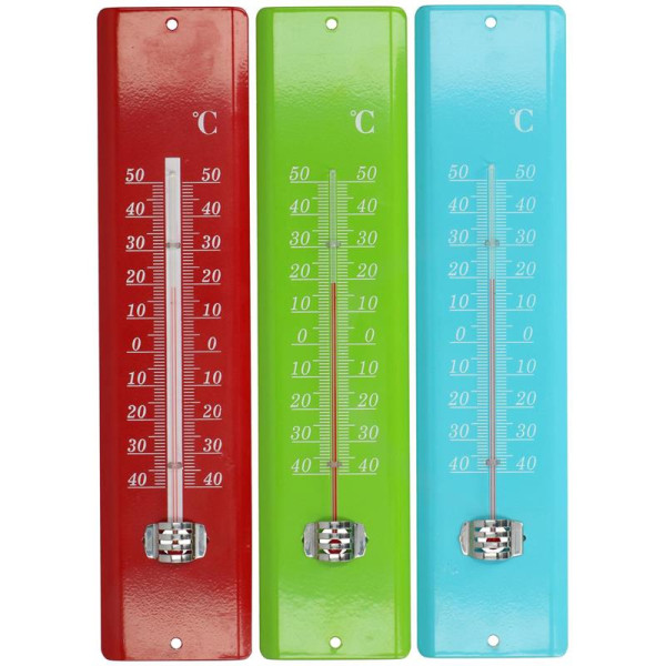 Kinzo Thermometer metaal 29,5x7x2cm