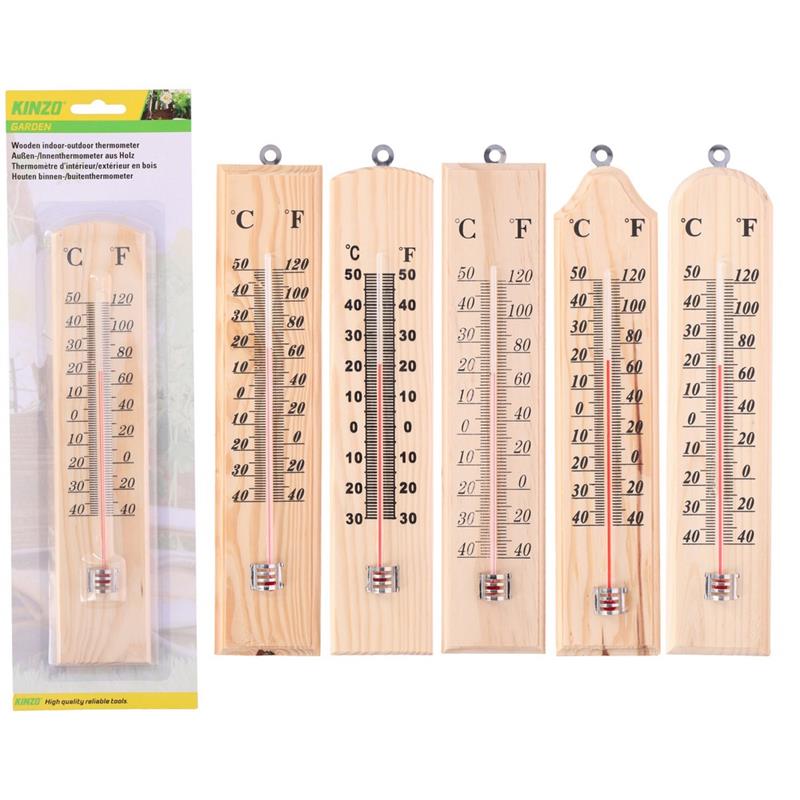 Kinzo Thermometer binnen-buiten 25x5cm