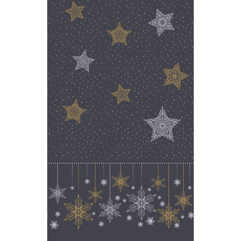 Duni Tafellaken Snowstars Black 138x220cm