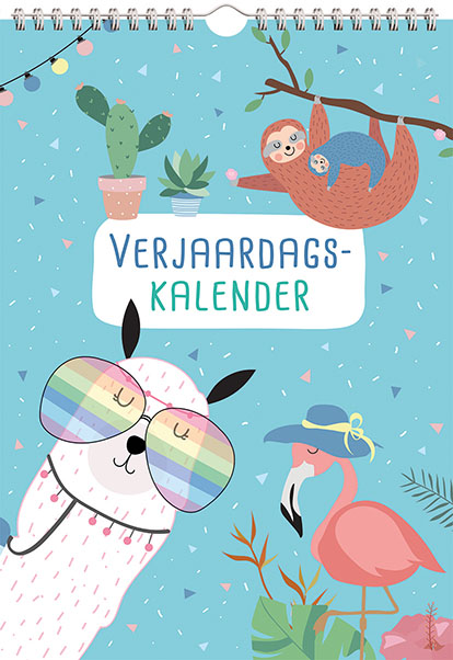 Verjaardagskalender Trendy animals. Paperback