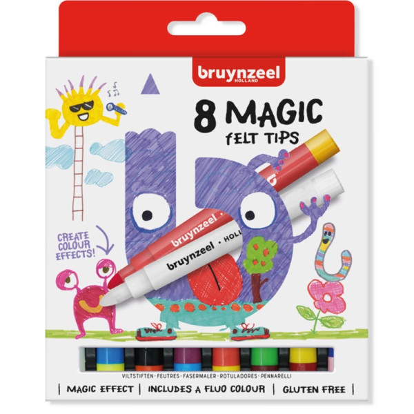 Bruynzeel viltstiften 8 Magic Felt Tips