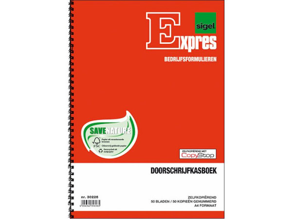 Doorschrijf kasboek A4 2x50bl + spiraal