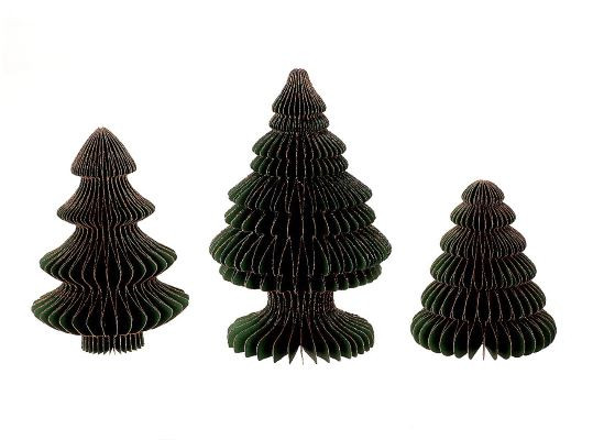 Kerstboom papier Foldy 3-delig groen