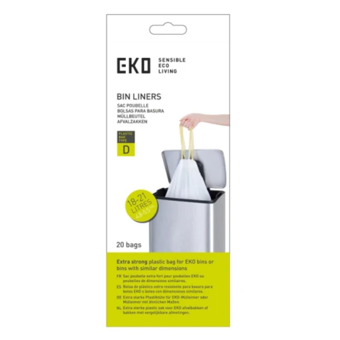 EKO Afvalzak Type D 18-21L Rol A 20 Zak Wit