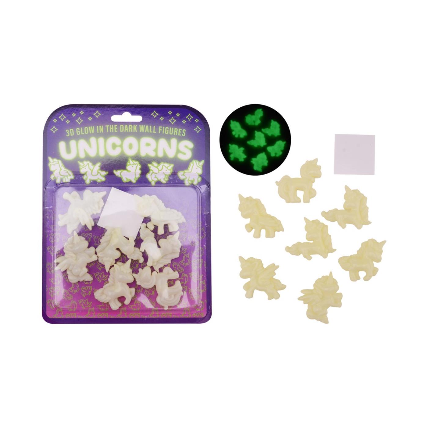 Johntoy Glow In The Dark 3D Eenhoorn Muurstickers Pak A 7 Stuks