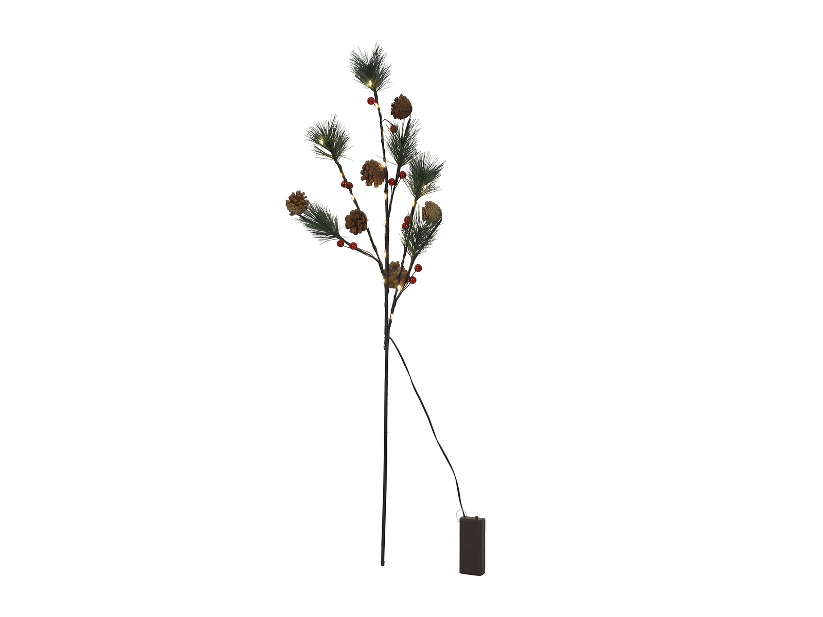 Tak 'red Berry, Pineleaf' 20LED 75cm Exclusief 2xAA Batterij