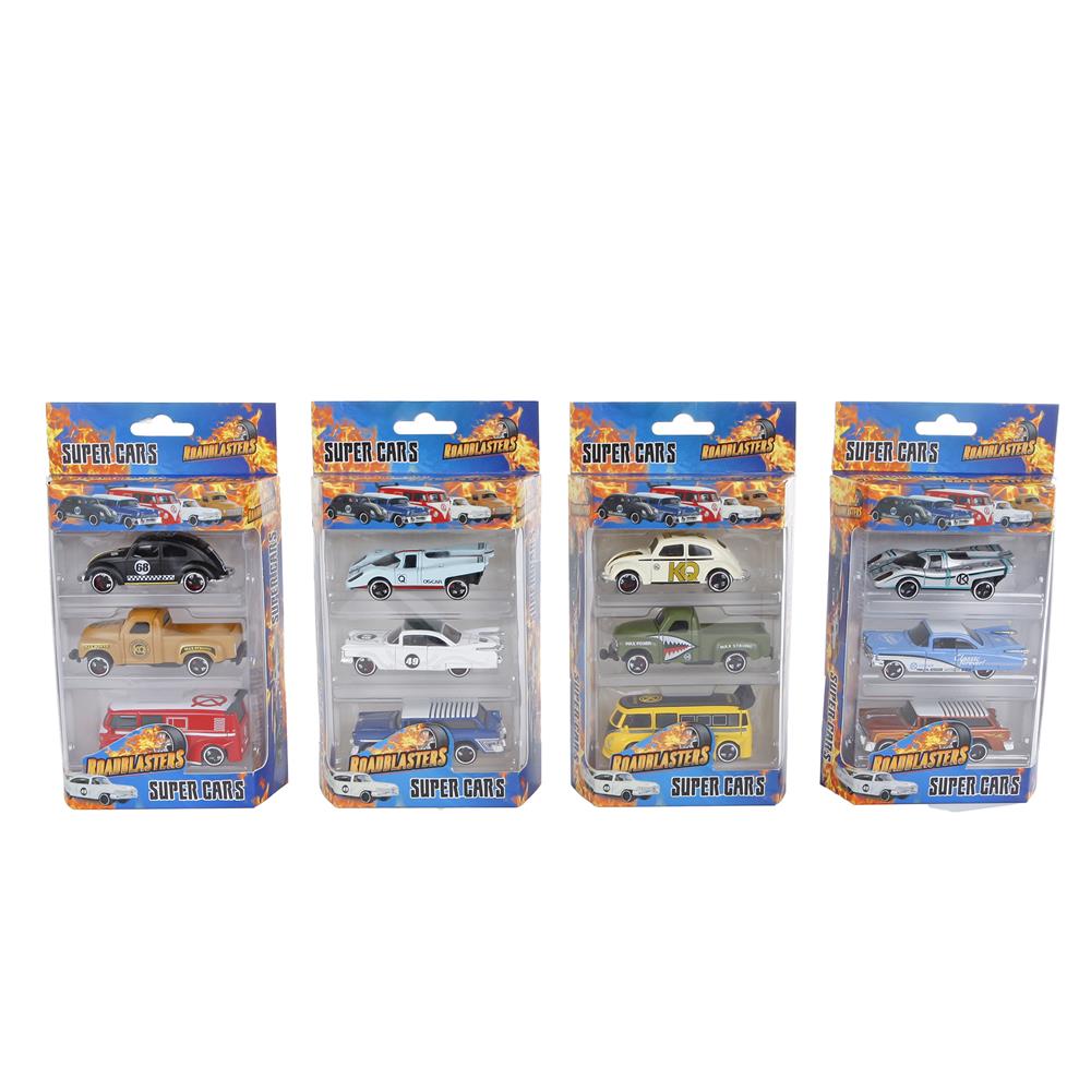 Roadblasters 3 Auto's Die Cast 7cm