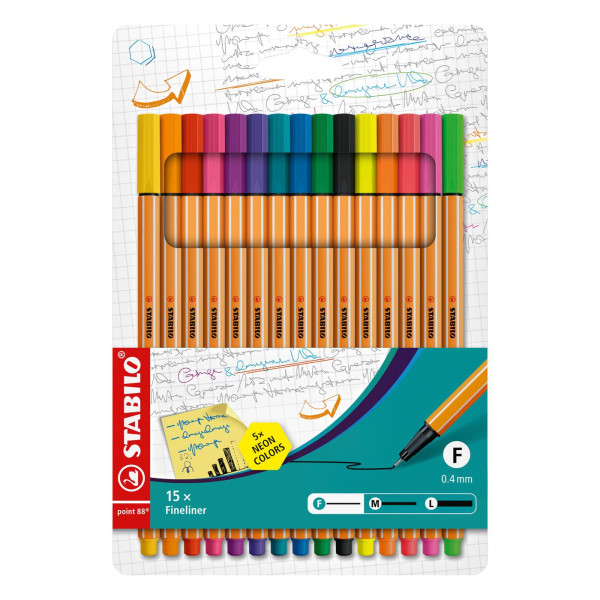 STABILO point 88 etui 15 kleuren