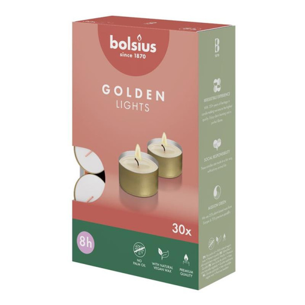 Bolsius Waxinelicht Golden 8u doos a 30