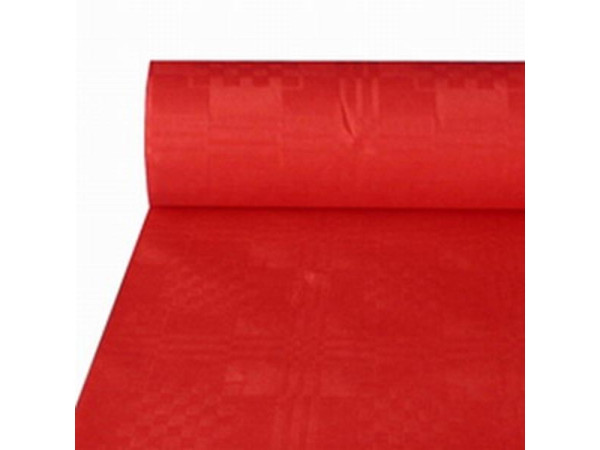 Damast tafelkleed papier 118cmx8m rood