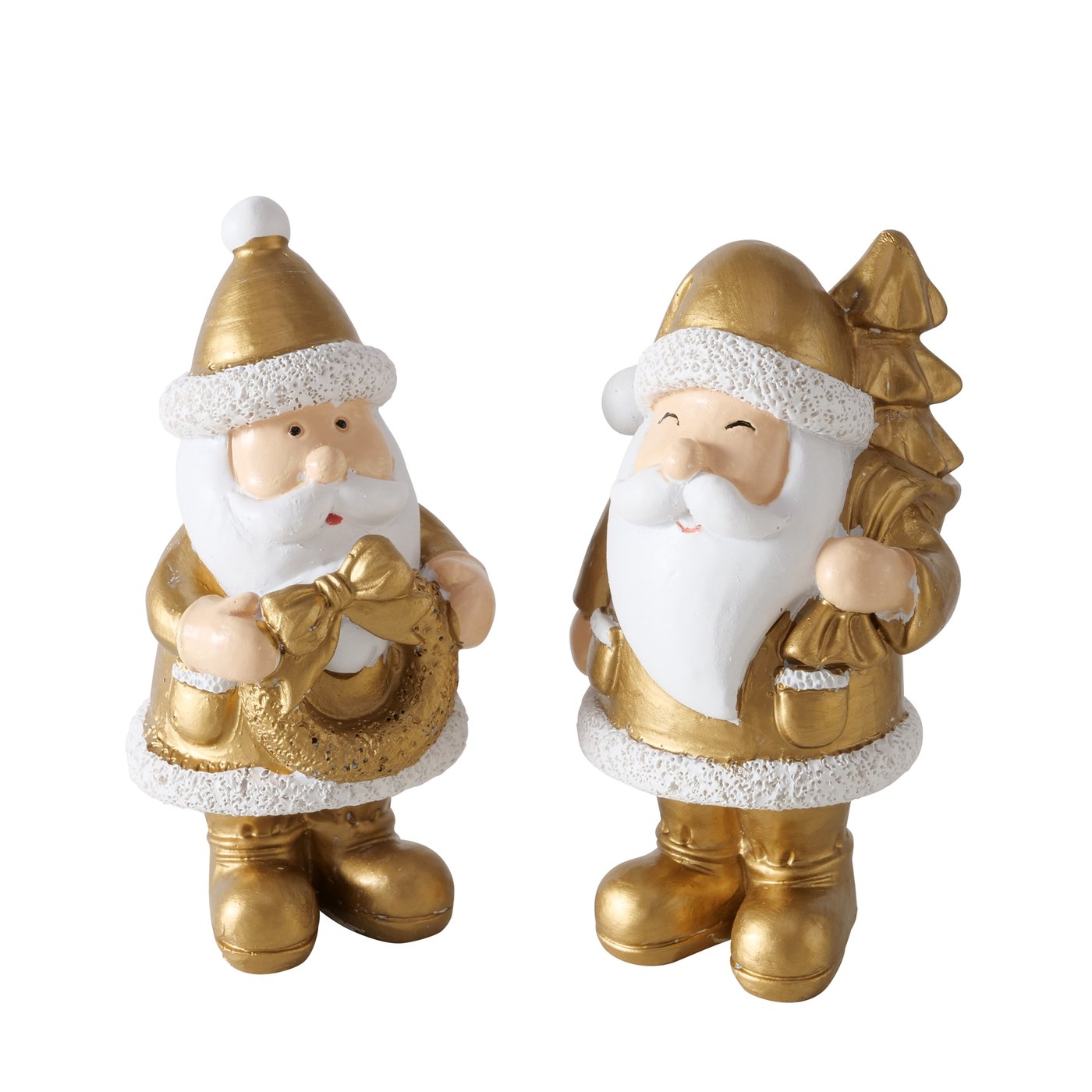 Boltze Home Beeld Kerstman Noel H9cm Polyresin Goud Kerstkrans-everlands