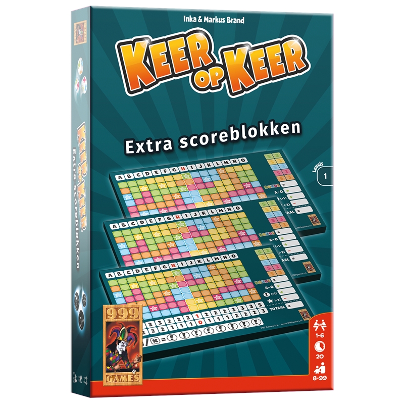 999 Games Keer Op Keer - Scoreblok Level 1 (3 Stuks)