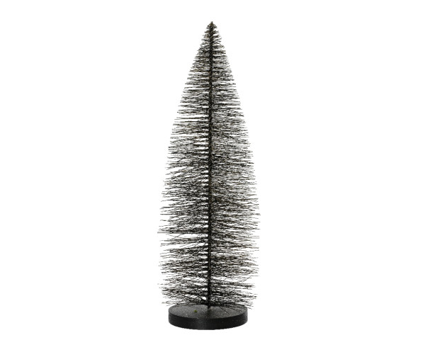 Beeld Kerstboom zwart met goud 20cm