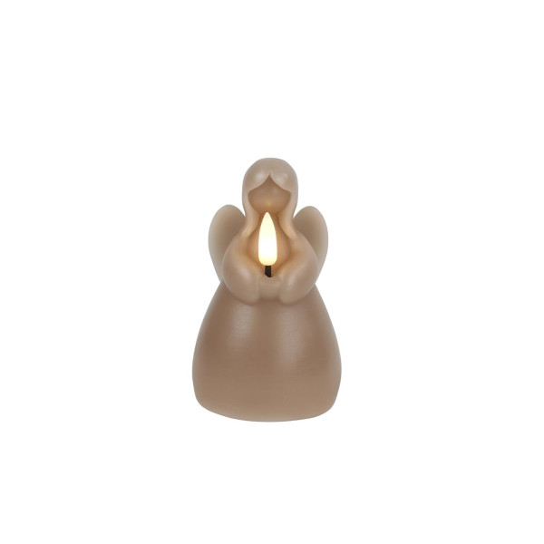 LED kaars engel S taupe 7x7x11,5cm