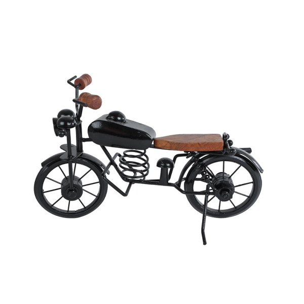 Beeld Motorfiets zwart 30x13x18cm