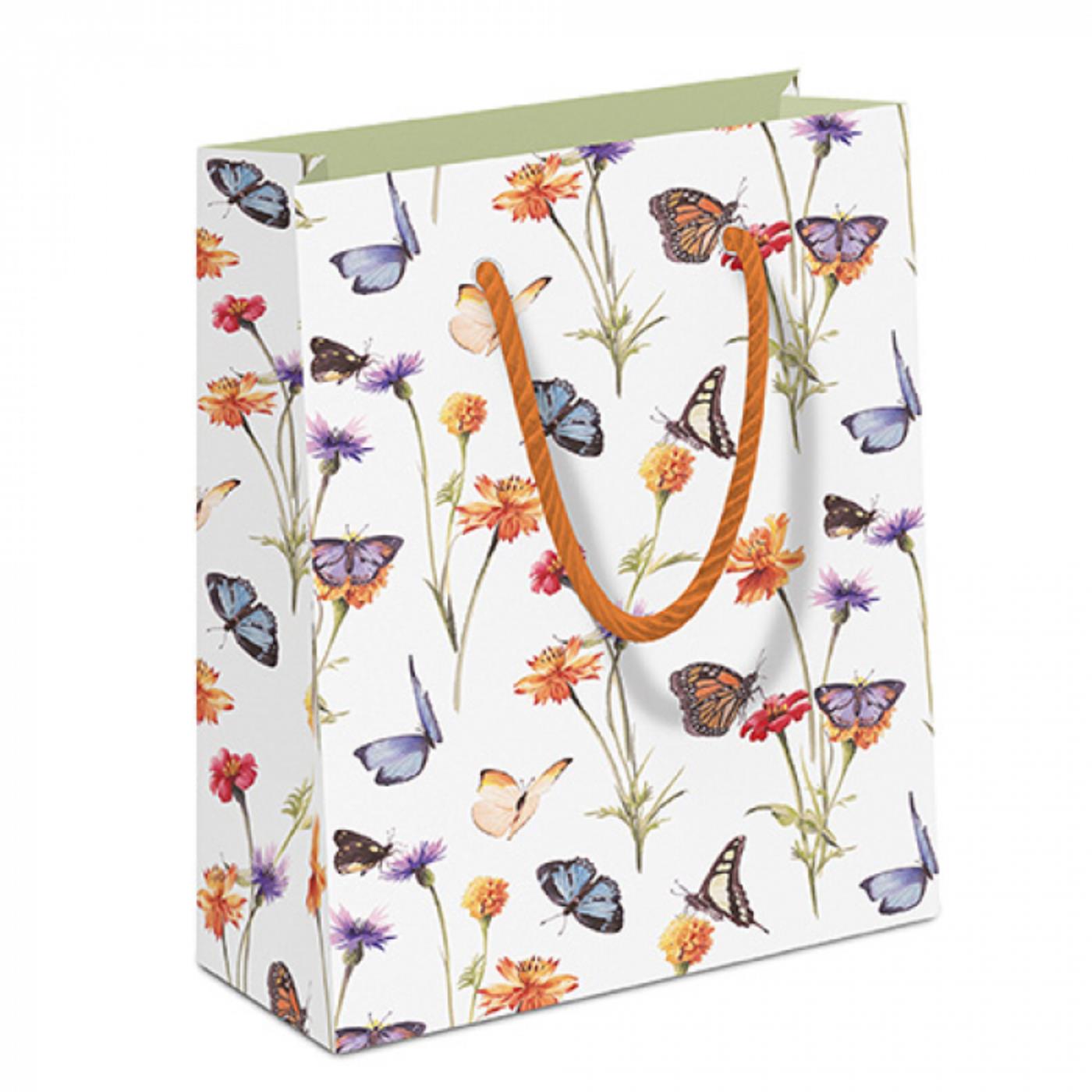 Ambiente Geschenktas Butterfly Garden White